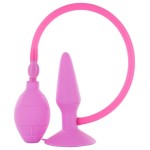 Розовая анальная пробка с расширением Inflatable Butt Plug Small - 10 см.