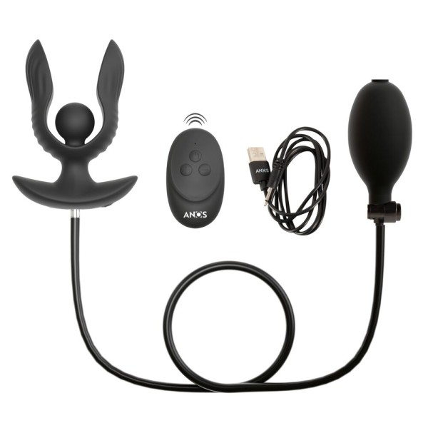 Черная расширяющаяся анальная пробка с вибрацией RC Inflatable Expander Plug with Vibration Черная расширяющаяся анальная пробка с вибрацией RC Inflatable Expander Plug with Vibration