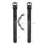 Узкие черные наручники на сцепке Узкие черные наручники на сцепке