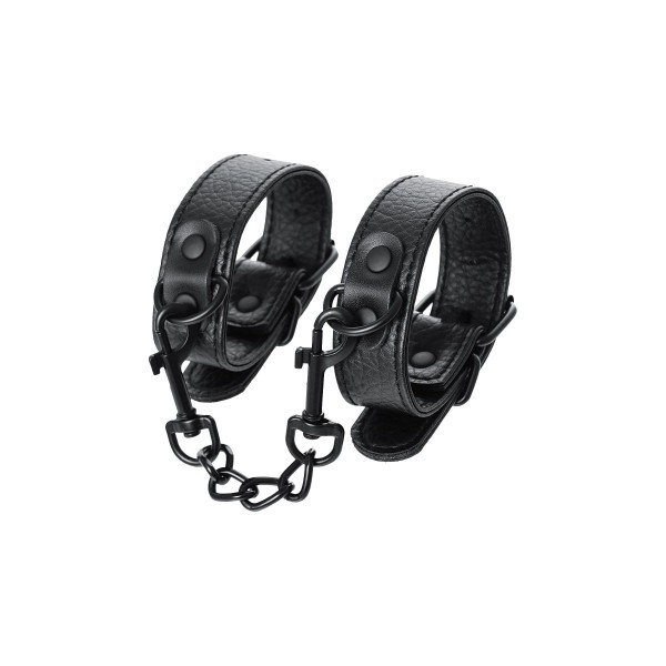 Узкие черные наручники на сцепке Узкие черные наручники на сцепке