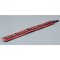 Красно-чёрный ошейник на мягкой подкладке Красно-чёрный ошейник на мягкой подкладке