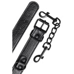 Узкие черные наручники на сцепке Узкие черные наручники на сцепке