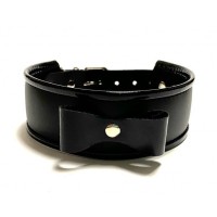 Черный ошейник с бантиком из эко-кожи Черный ошейник с бантиком из эко-кожи