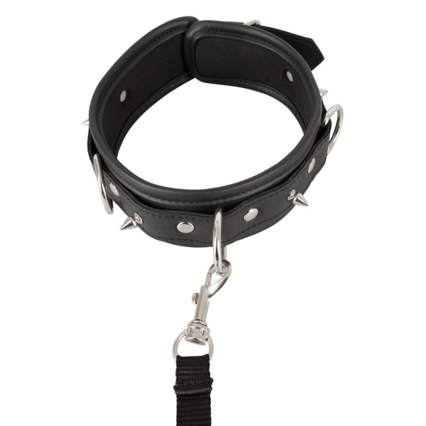 Черный ошейник Collar and Leash с поводком