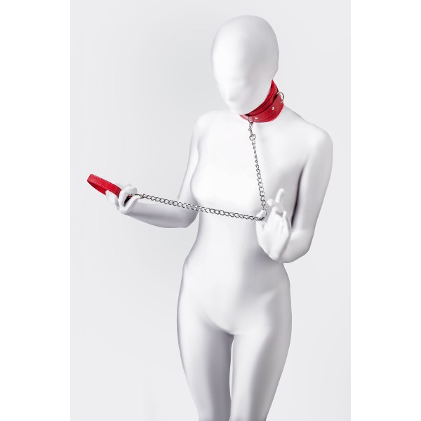 Красный ошейник с подкладкой из меха Красный ошейник с подкладкой из меха