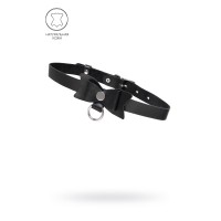 Черный чокер-ошейник с бабочкой и колечком Черный чокер-ошейник с бабочкой и колечком