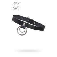 Черный чокер-ошейник с кольцом в кольце