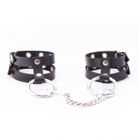 Черные однослойные оковы на цепочке Черные однослойные оковы на цепочке