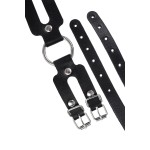 Черные кожаные оковы из двух ремешков