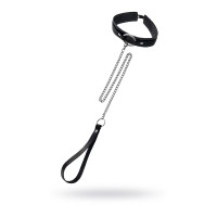 Кожаный ошейник-чокер с поводком