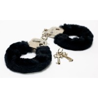 Меховые черные наручники с ключами Меховые черные наручники с ключами