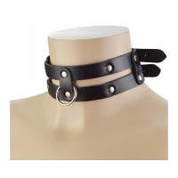 Черный ошейник Грация с колечком Черный ошейник Грация с колечком