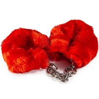 Наручники с красным искусственным мехом Наручники с красным искусственным мехом