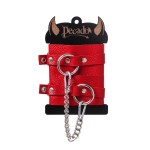 Красные мягкие кожаные оковы с люверсами Красные мягкие кожаные оковы с люверсами