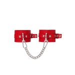 Красные мягкие кожаные оковы с люверсами Красные мягкие кожаные оковы с люверсами