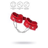 Красные кожаные наручники-браслеты со скруглёнными углами Красные кожаные наручники-браслеты со скруглёнными углами