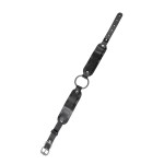 Черный кожаный чокер-ошейник со скруглёнными углами