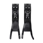 Черные кожаные оковы с двумя перекрёстными ремешками