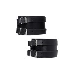 Черные кожаные оковы с двумя перекрёстными ремешками