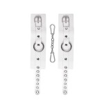 Белые мягкие кожаные наручники с люверсами