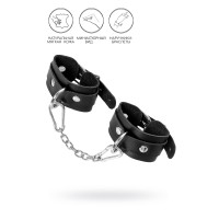 Черные кожаные наручники-браслеты со скруглёнными углами Черные кожаные наручники-браслеты со скруглёнными углами
