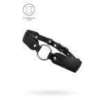 Черный кожаный чокер-ошейник со скруглёнными углами