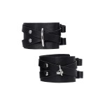 Черные кожаные оковы с двумя перекрёстными ремешками