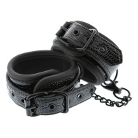 Черные оковы на щиколотки ANKLE CUFF CROCO Черные оковы на щиколотки ANKLE CUFF CROCO