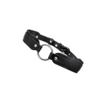 Черный кожаный чокер-ошейник со скруглёнными углами