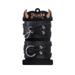 Черные кожаные оковы с двумя перекрёстными ремешками