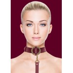 Бордовый ошейник с поводком Collar With Leash