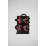 Черно-красные кожаные наручники с бантиками Черно-красные кожаные наручники с бантиками