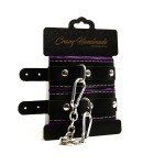 Черно-фиолетовые скругленные наручники с мягкой подкладкой