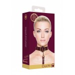 Бордовый ошейник с поводком Collar With Leash
