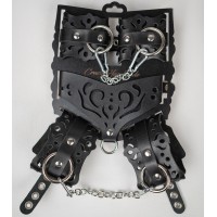 Черный ажурный кожаный набор фиксаций