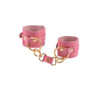 Розовые однослойные кожаные наручники Розовые однослойные кожаные наручники