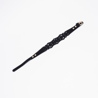 Черный ажурный чокер с золотистой фурнитурой Черный ажурный чокер с золотистой фурнитурой