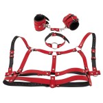 Красный комплект БДСМ-аксессуаров Harness Set