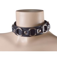 Черный кожаный ошейник Властелин колец