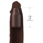 Коричневая насадка-удлинитель 3 Inch Silicone X-tension with Strap - 24,10 см.