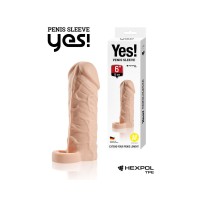 Телесная насадка-удлинитель со вставкой размера M - 15 см. Телесная насадка-удлинитель со вставкой размера M - 15 см.