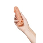 Телесная закрытая насадка с пупырышками Cock Sleeve Size S - 13,8 см.
