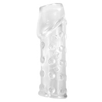 Прозрачная открытая насадка на пенис с бугорками - 19,8 см. Прозрачная открытая насадка на пенис с бугорками - 19,8 см.