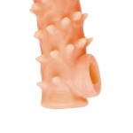Телесная закрытая насадка с пупырышками Cock Sleeve Size S - 13,8 см.