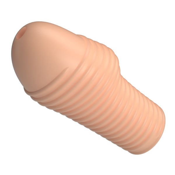 Телесная насадка на пенис с ребрышками Hoytt - 9 см.