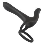 Черная насадка на член с вибрацией Couple’s Vibrator