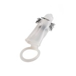 Эластичная насадка на пенис с подхватом мошонки и стимулирующими «ресничками»