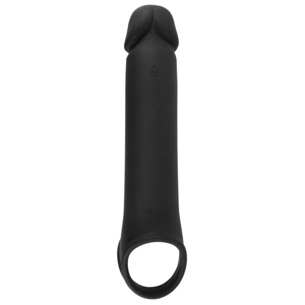 Черная вибронасадка для пениса с хомутом для мошонки и пультом ДУ Remote Controlled Penis Extension Черная вибронасадка для пениса с хомутом для мошонки и пультом ДУ Remote Controlled Penis Extension