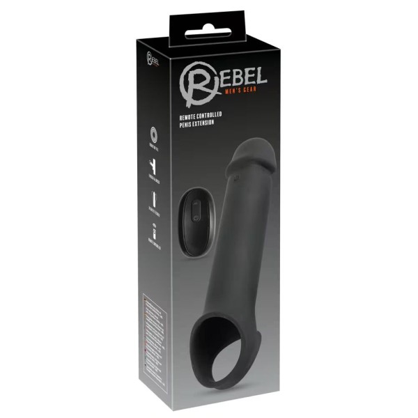 Черная вибронасадка для пениса с хомутом для мошонки и пультом ДУ Remote Controlled Penis Extension Черная вибронасадка для пениса с хомутом для мошонки и пультом ДУ Remote Controlled Penis Extension