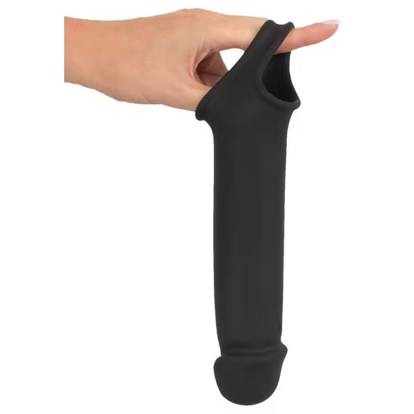 Черная вибронасадка для пениса с хомутом для мошонки и пультом ДУ Remote Controlled Penis Extension Черная вибронасадка для пениса с хомутом для мошонки и пультом ДУ Remote Controlled Penis Extension